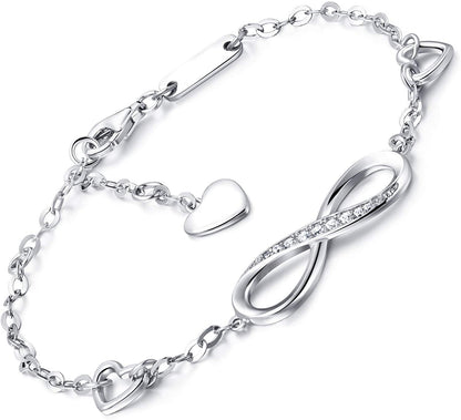 The 'Eternal Bond' White Gold Pendant Bracelet