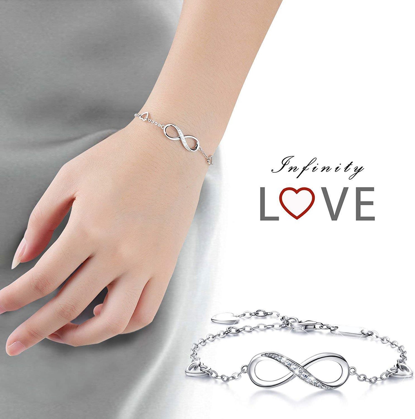 The 'Eternal Bond' White Gold Pendant Bracelet