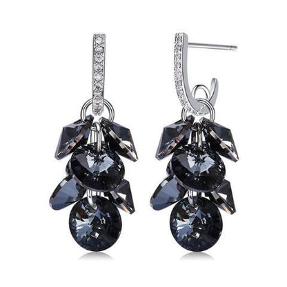 'Onyx Vines' Black Cluster Grapevine Earrings