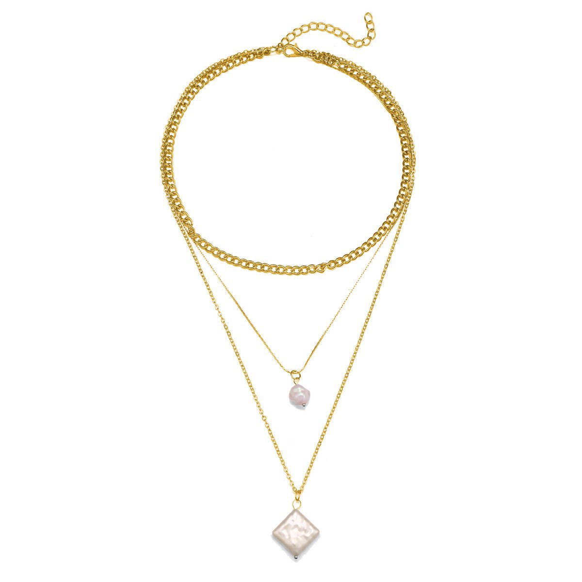 Elegant Trio: 18K Gold Plated Pearl Necklace Set