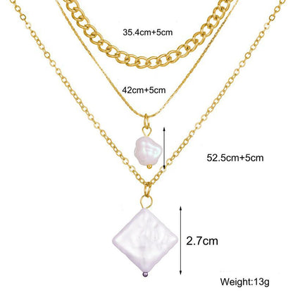 Elegant Trio: 18K Gold Plated Pearl Necklace Set